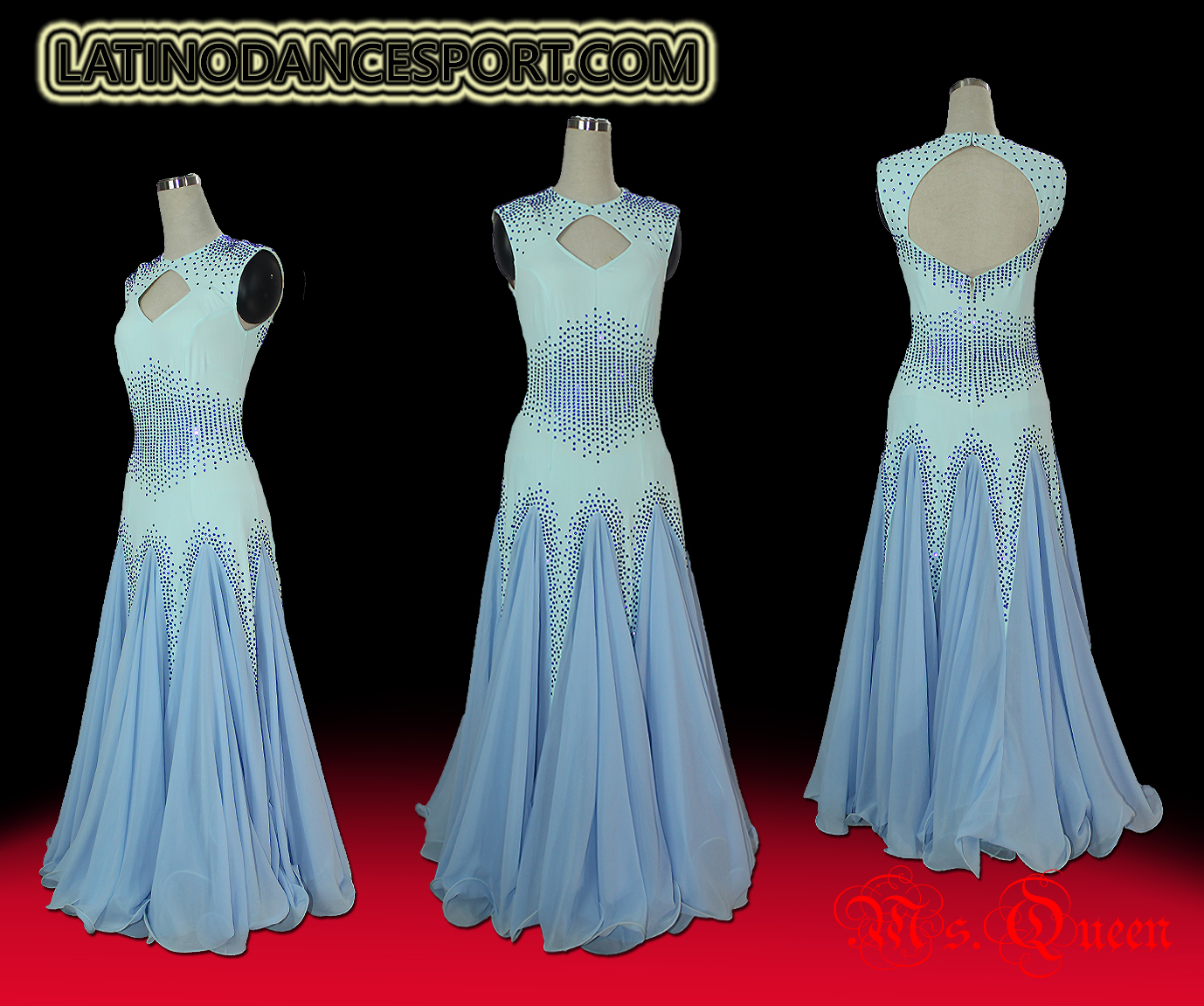 Standard Ballroom Waltz Dance Dresses Long Sleeve Flamenco Dancing Cos –  TulleLux Bridal Crowns & Accessories